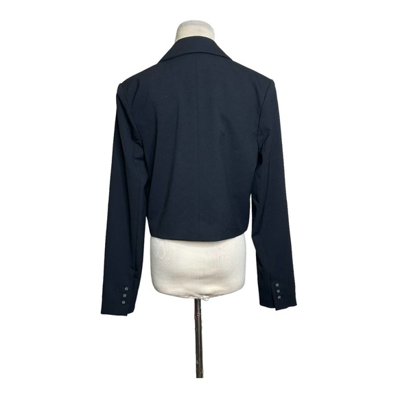 Danielle Bernstein black long sleeves open front jacket size Small - Picture 3 of 10